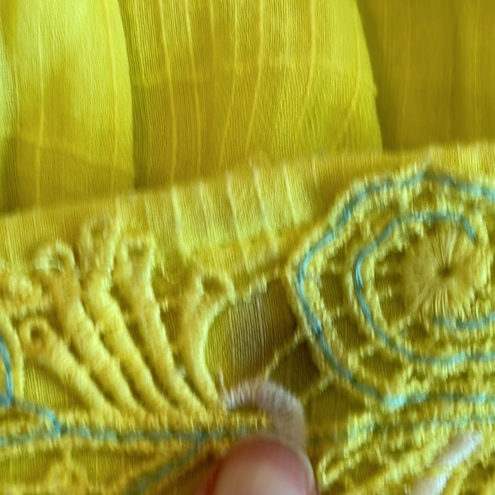 Anthropologie Floreat yellow stellina flower skirt (H) - Picture 8 of 11